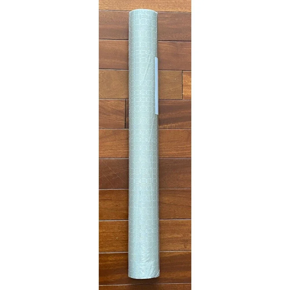 York Wallcoverings Wallpaper Y6220805 Metallic Oval Mesh DoubleRoll Beige Silver